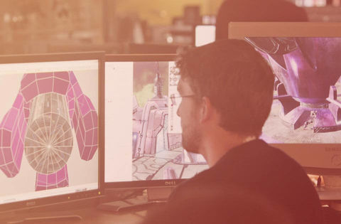 Game Designer bei der Arbeit